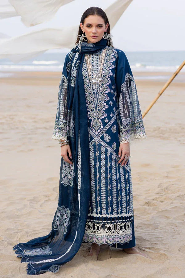 Marjjan | Mavi Lawn | MLL-19 A (TEAL BLUE) - Aqsa Fabrics