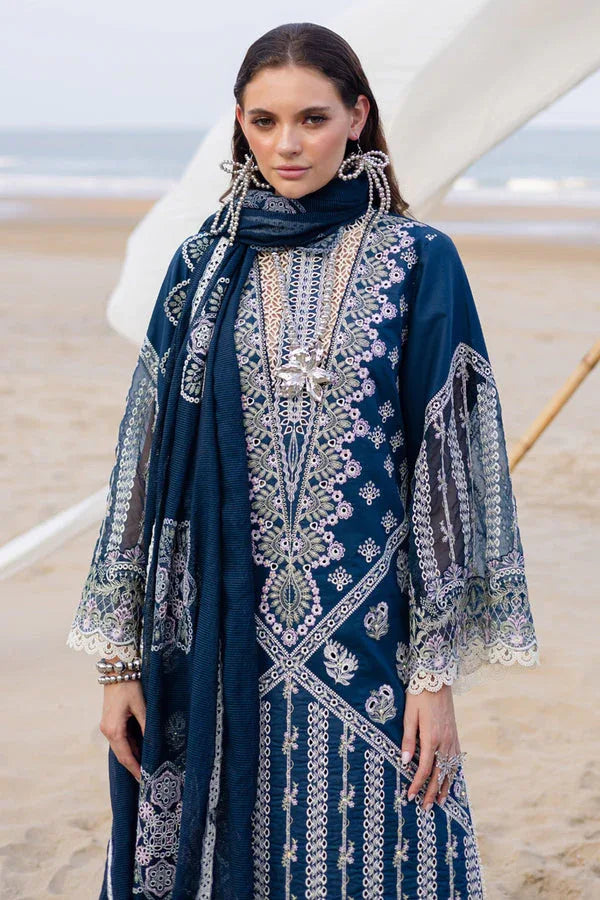 Marjjan | Mavi Lawn | MLL-19 A (TEAL BLUE) - Aqsa Fabrics