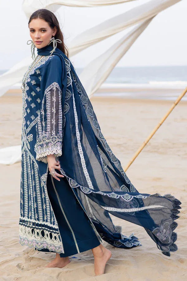 Marjjan | Mavi Lawn | MLL-19 A (TEAL BLUE) - Aqsa Fabrics