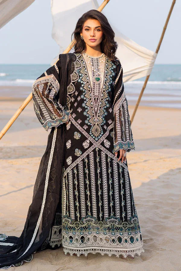 Marjjan | Mavi Lawn | MLL-19 B (BLACK) - Aqsa Fabrics