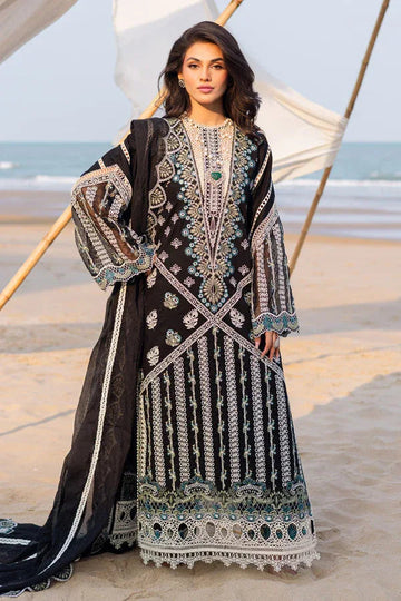 Marjjan | Mavi Lawn | MLL-19 B (BLACK) - Aqsa Fabrics