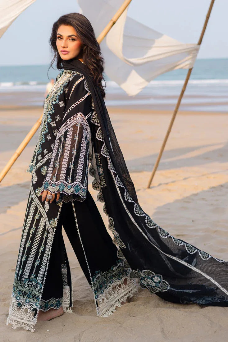 Marjjan | Mavi Lawn | MLL-19 B (BLACK) - Aqsa Fabrics