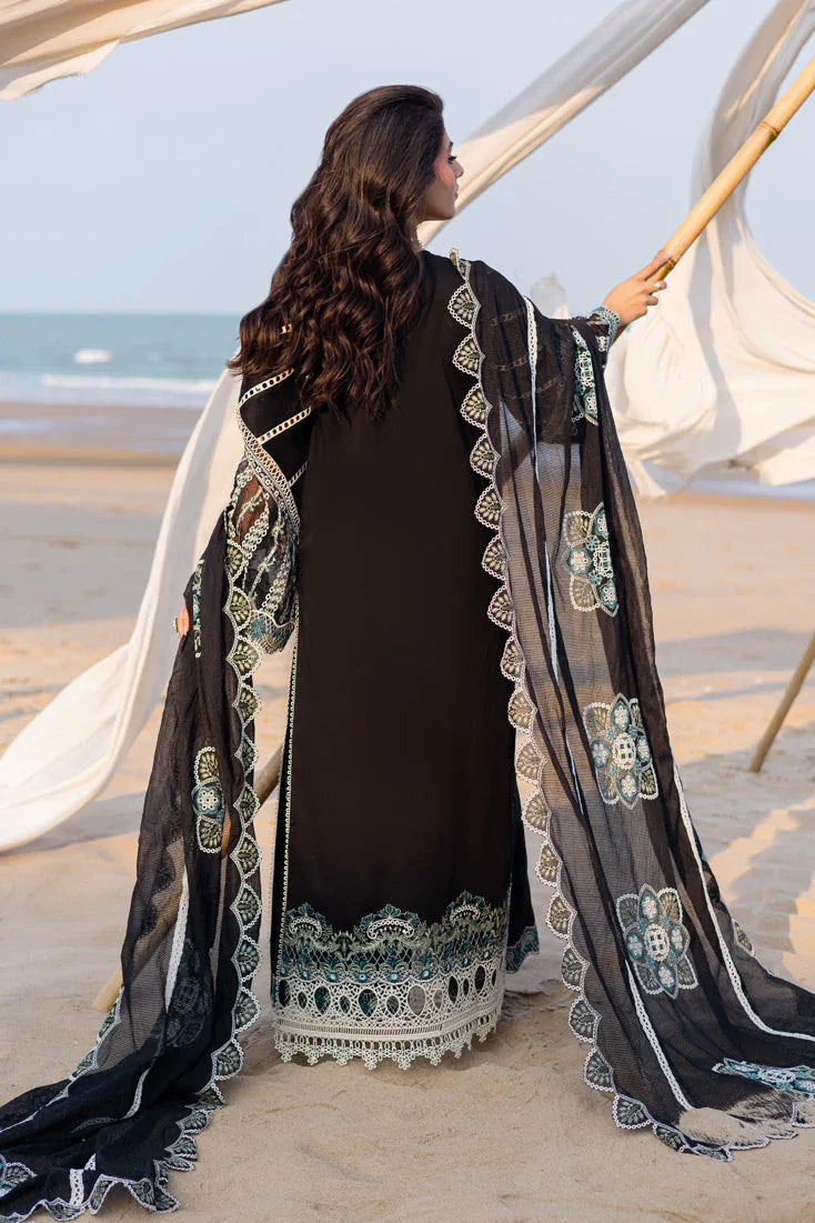 Marjjan | Mavi Lawn | MLL-19 B (BLACK) - Aqsa Fabrics