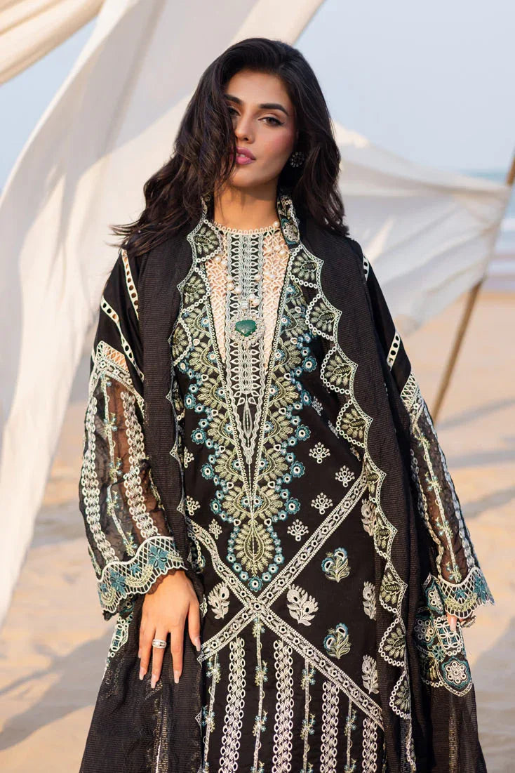 Marjjan | Mavi Lawn | MLL-19 B (BLACK) - Aqsa Fabrics