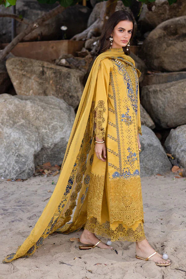 Marjjan | Mavi Lawn | MLL-23 B (MUSTARD) - Aqsa Fabrics