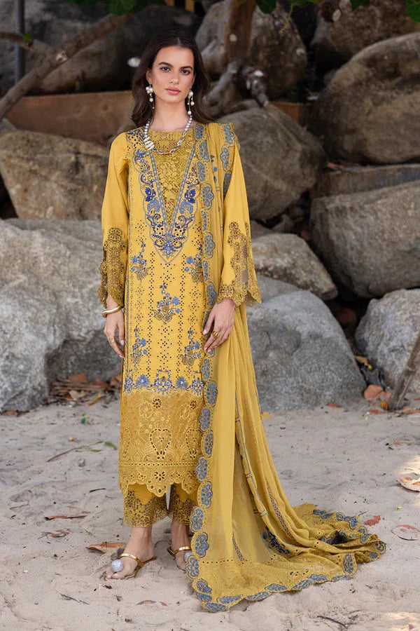Marjjan | Mavi Lawn | MLL-23 B (MUSTARD) - Aqsa Fabrics