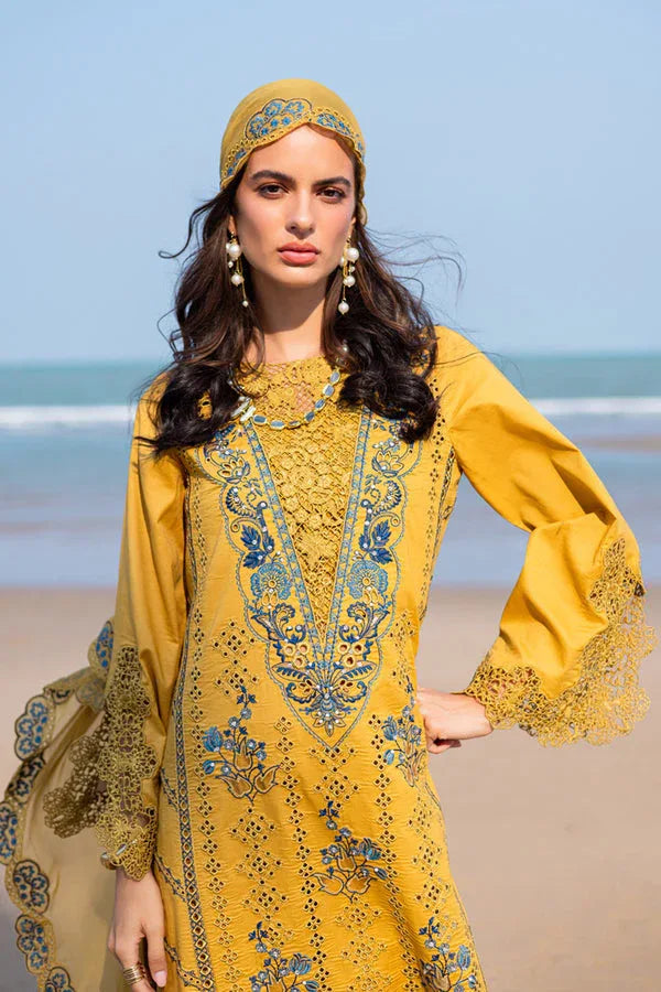 Marjjan | Mavi Lawn | MLL-23 B (MUSTARD) - Aqsa Fabrics