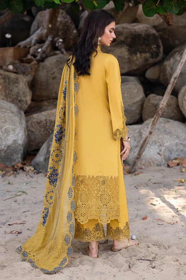 Marjjan | Mavi Lawn | MLL-23 B (MUSTARD) - Aqsa Fabrics