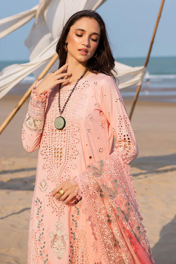 Marjjan | Mavi Lawn | MLL-24 A (PEACH) - Aqsa Fabrics