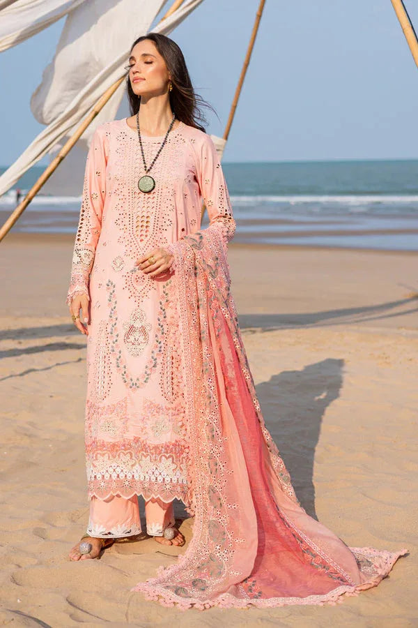 Marjjan | Mavi Lawn | MLL-24 A (PEACH) - Aqsa Fabrics