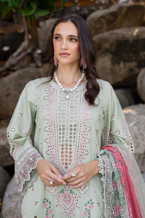 Marjjan | Mavi Lawn | MLL-24 B (PASTEL GREEN) - Aqsa Fabrics