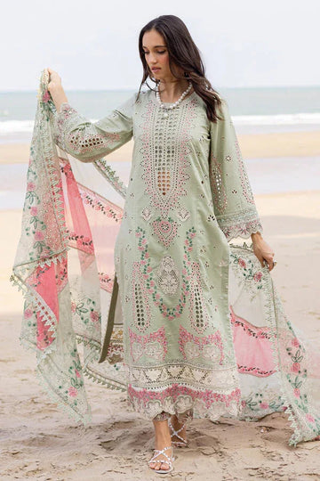Marjjan | Mavi Lawn | MLL-24 B (PASTEL GREEN) - Aqsa Fabrics