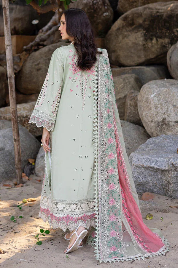 Marjjan | Mavi Lawn | MLL-24 B (PASTEL GREEN) - Aqsa Fabrics