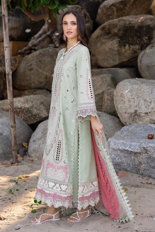 Marjjan | Mavi Lawn | MLL-24 B (PASTEL GREEN) - Aqsa Fabrics