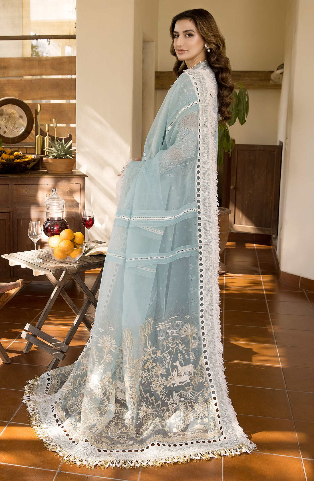 Maryum N Maria | Luxury Collection | MLRD-073 Iced Aqua - Aqsa Fabrics