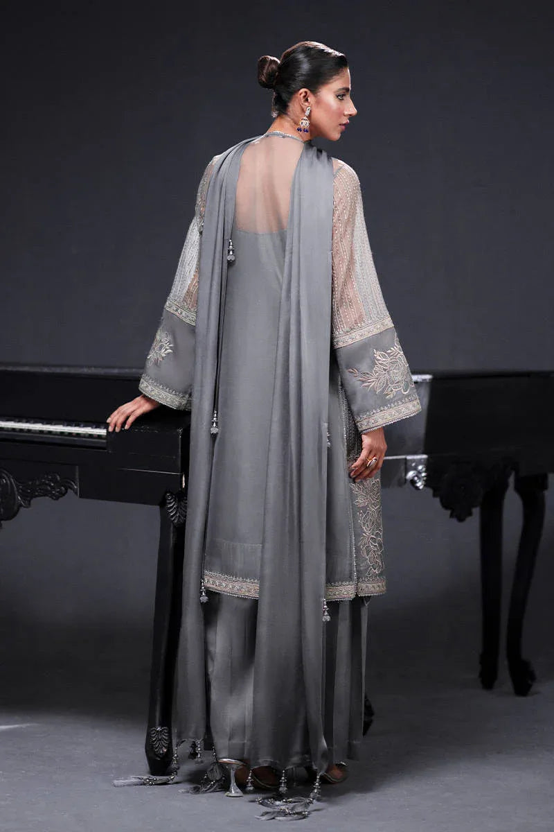 MNR | Chai Coffee Luxury Pret | Grey Eminance - Aqsa Fabrics