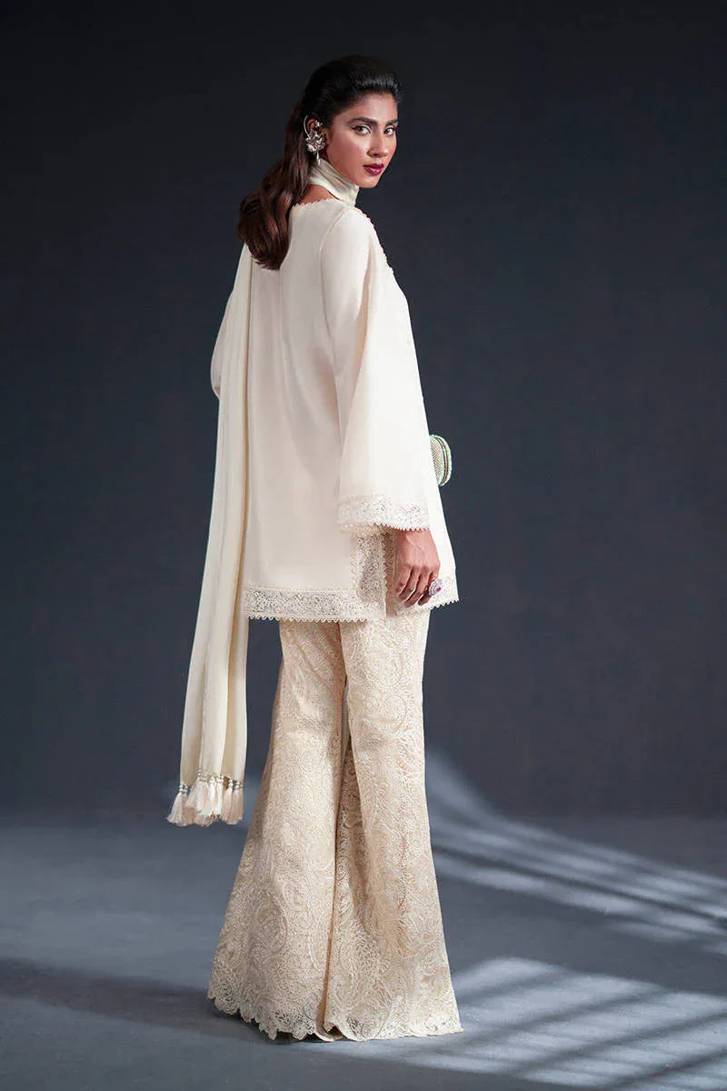MNR | Chai Coffee Luxury Pret | Saffron Pearl - Aqsa Fabrics