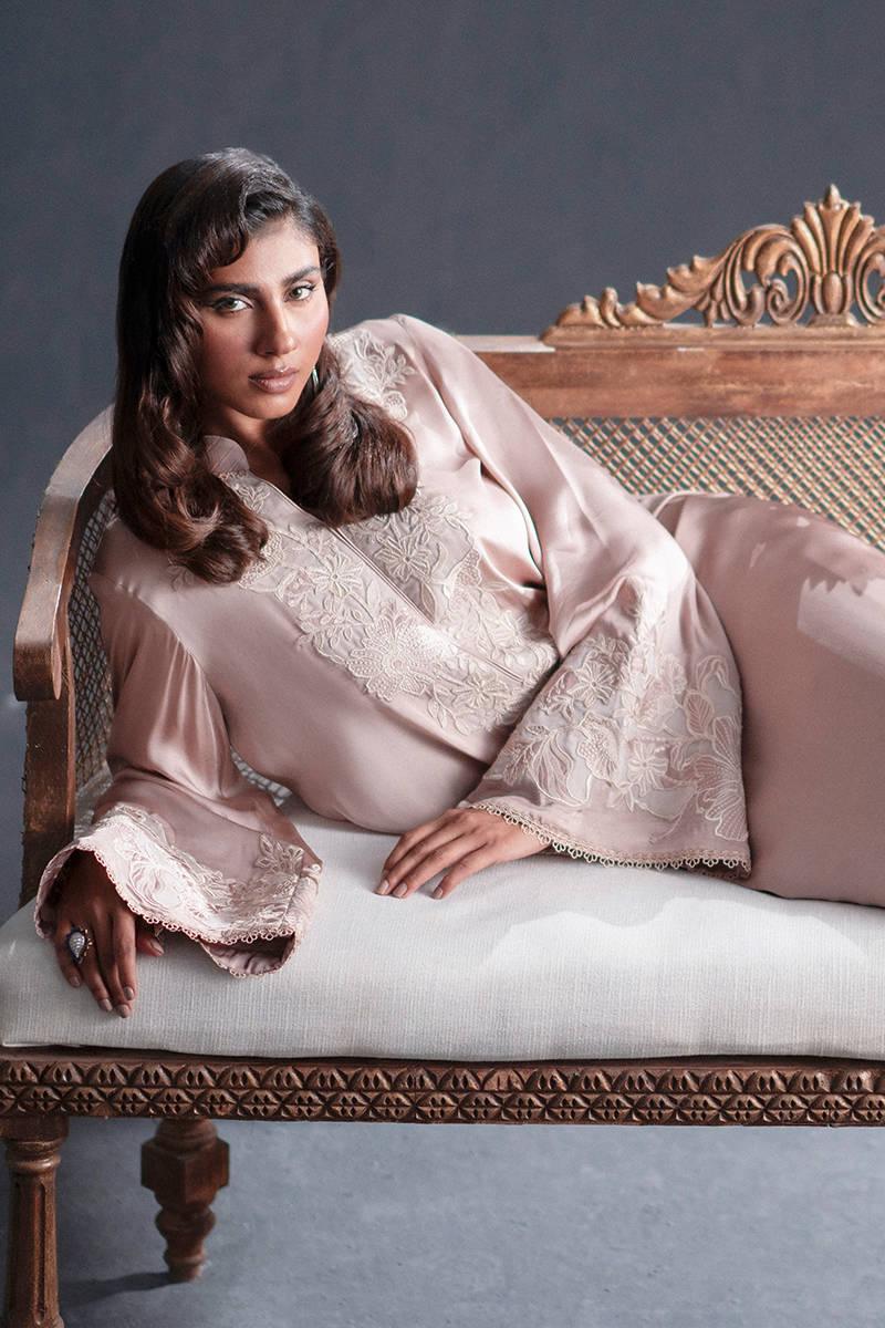 MNR | Chai Coffee Luxury Pret | Tea Rose - Aqsa Fabrics
