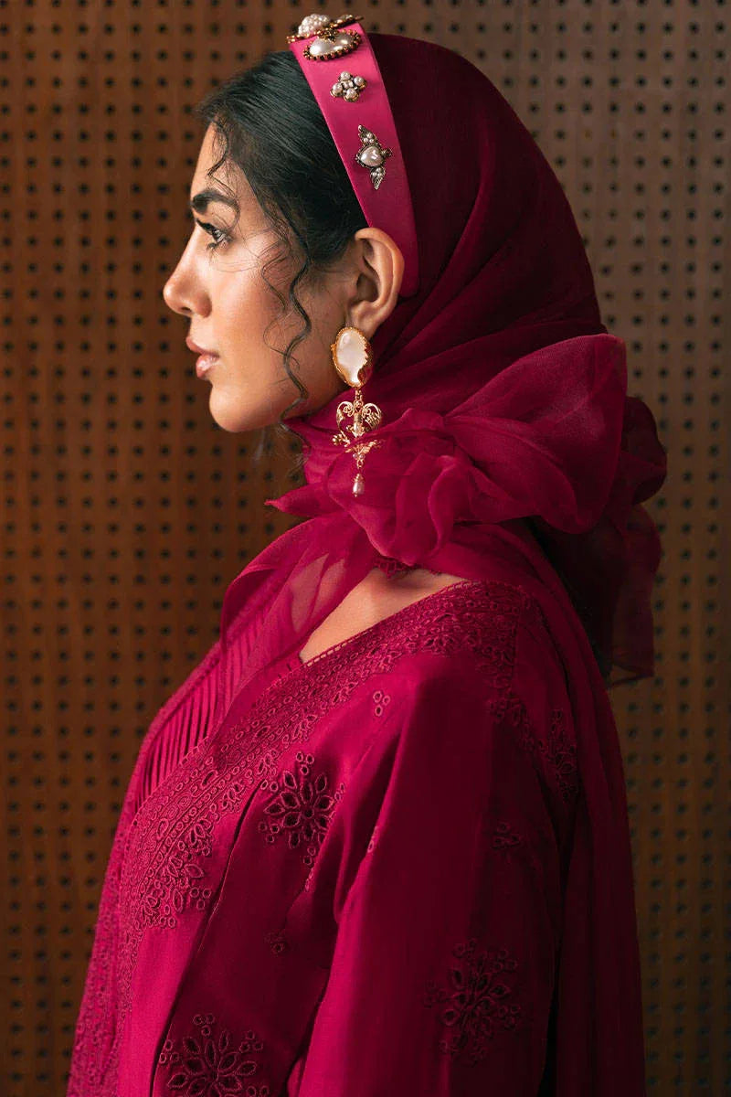 MNR | Chaye Coffee Luxury Pret | Garnet Glow - Aqsa Fabrics