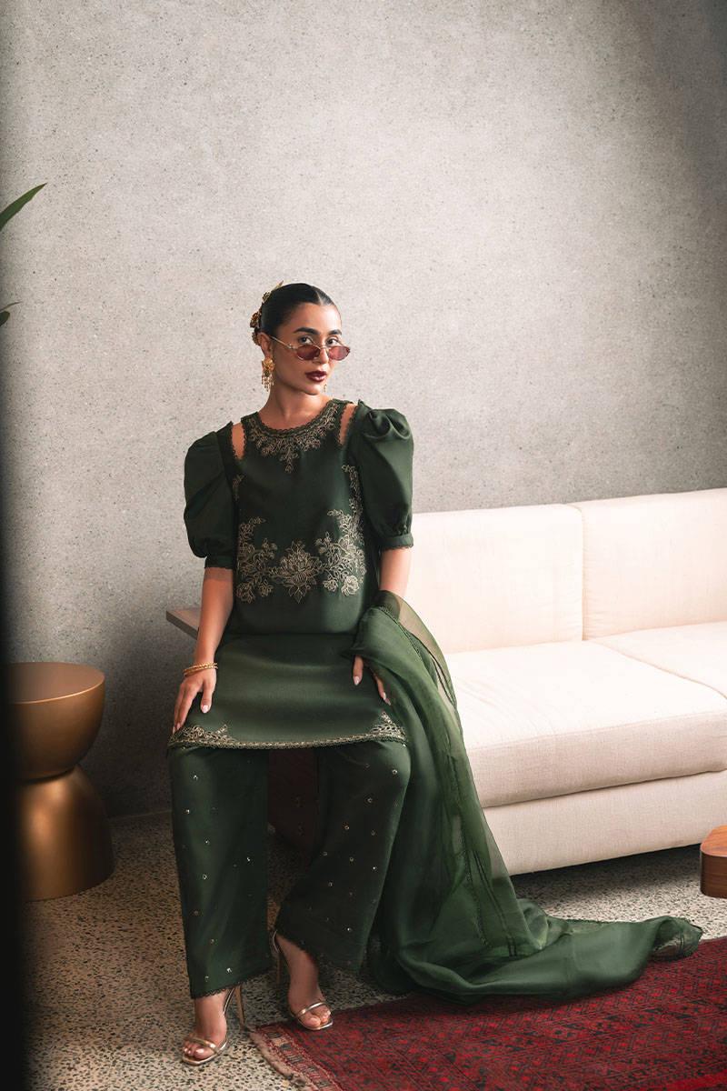 MNR | Chaye Coffee Luxury Pret | Jade Jewel - Aqsa Fabrics
