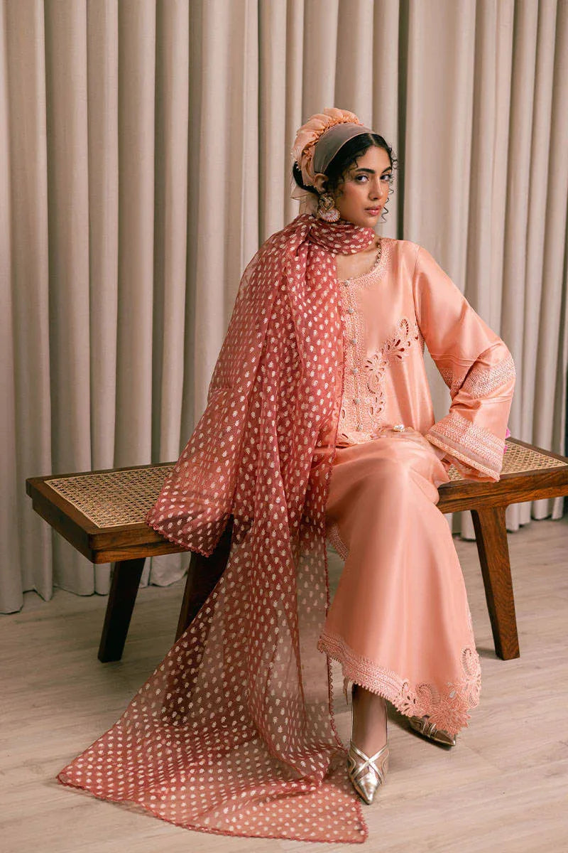MNR | Chaye Coffee Luxury Pret | Peach Delight - Aqsa Fabrics