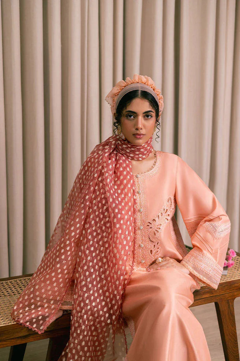 MNR | Chaye Coffee Luxury Pret | Peach Delight - Aqsa Fabrics