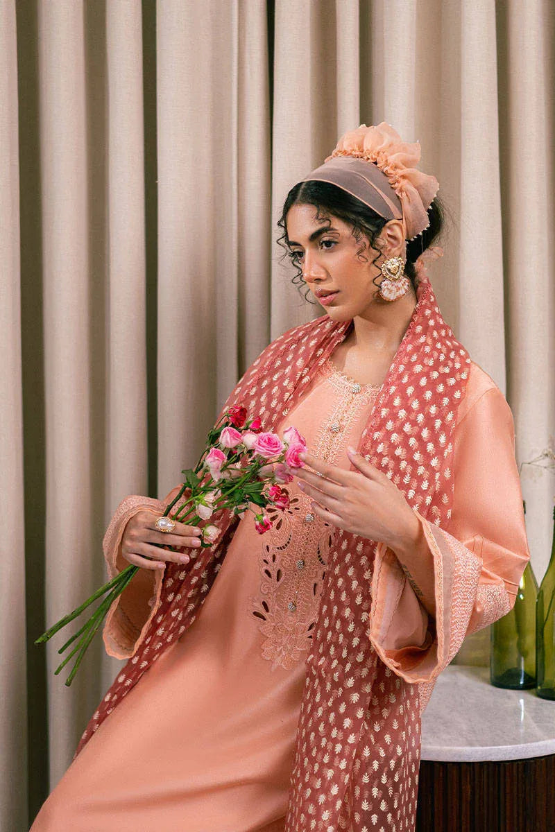 MNR | Chaye Coffee Luxury Pret | Peach Delight - Aqsa Fabrics
