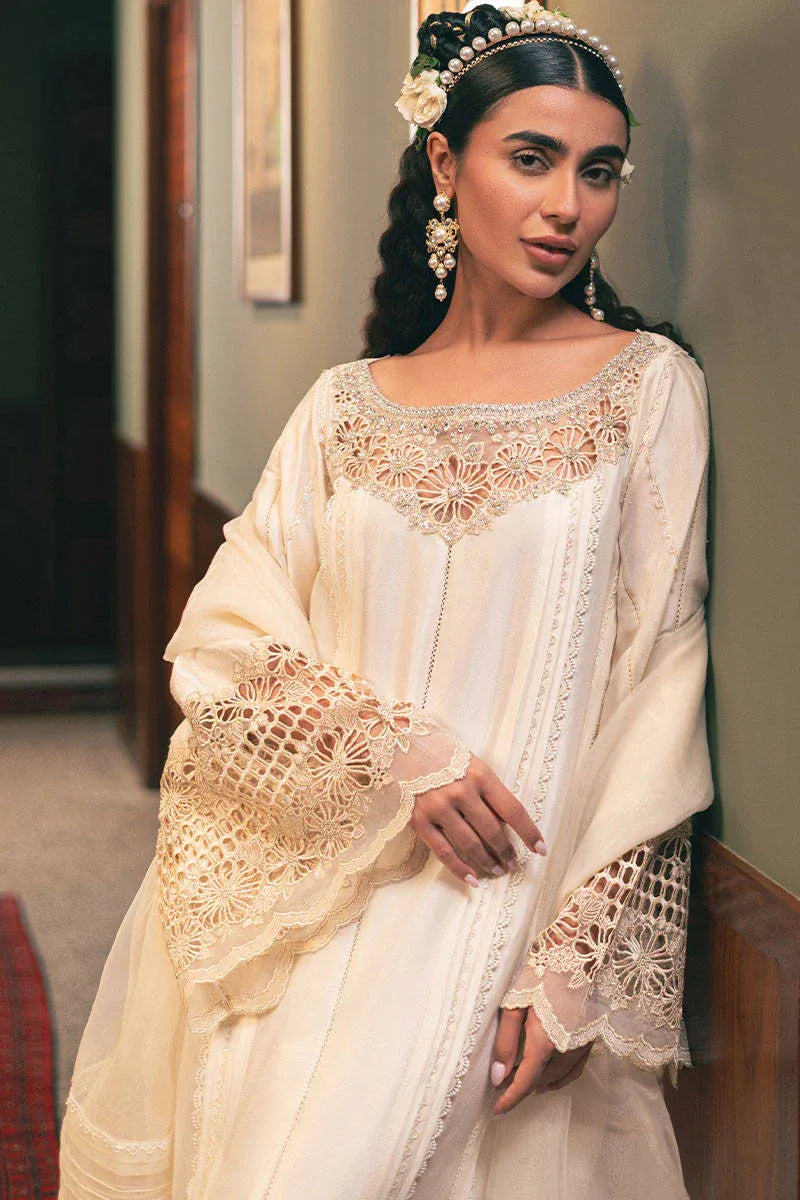 MNR | Chaye Coffee Luxury Pret | Snowy Whisper - Aqsa Fabrics