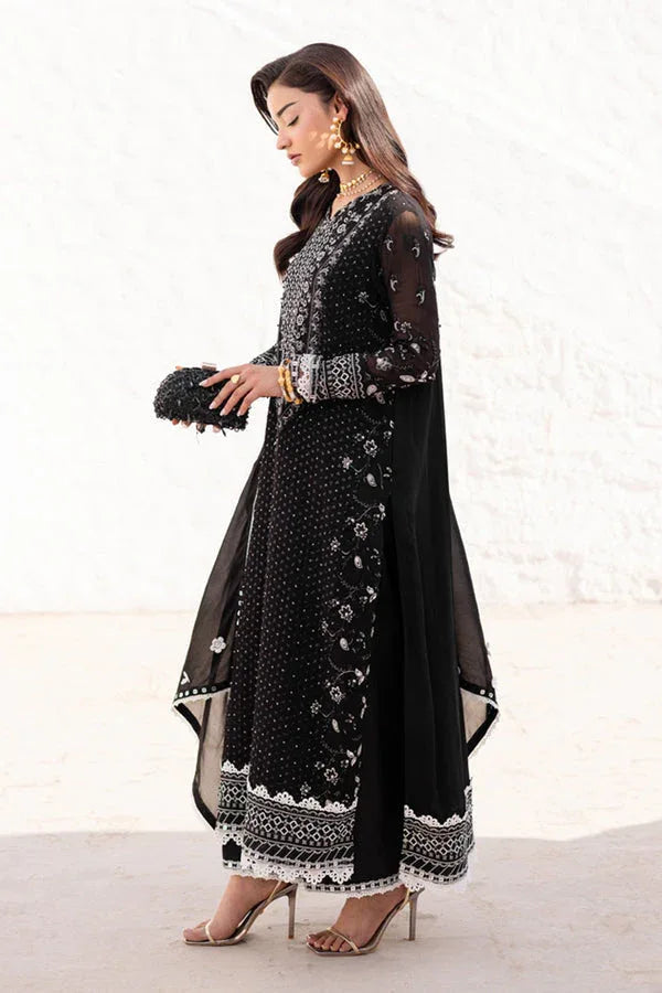 Marjjan | Elyna Lawn | REINA MP-44 (BLACK) - Aqsa Fabrics
