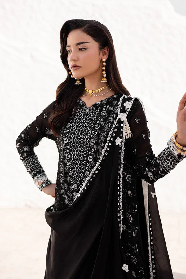 Marjjan | Elyna Lawn | REINA MP-44 (BLACK) - Aqsa Fabrics