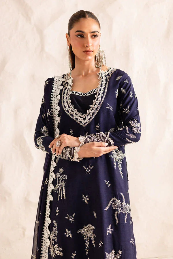 Marjjan | Elyna Lawn | IRINA MP-47 (NAVY BLUE) - Aqsa Fabrics