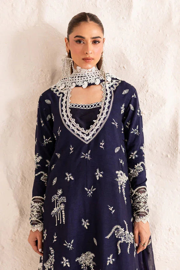 Marjjan | Elyna Lawn | IRINA MP-47 (NAVY BLUE) - Aqsa Fabrics