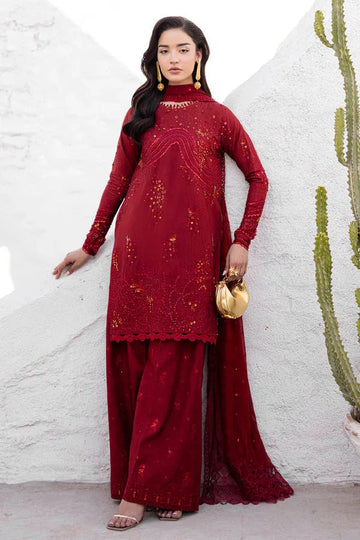 Marjjan | Elyna Luxe | SACRLET MP-48 (RED) - Aqsa Fabrics