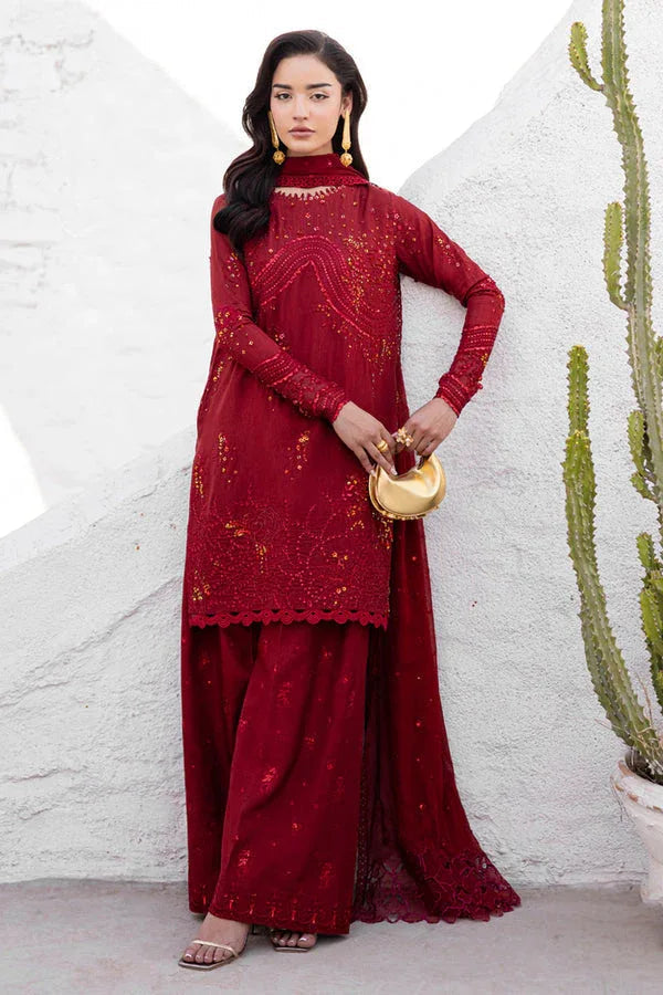 Marjjan | Elyna Luxe | SACRLET MP-48 (RED) - Aqsa Fabrics