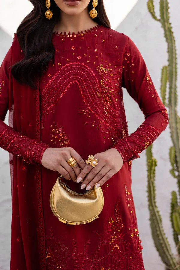 Marjjan | Elyna Luxe | SACRLET MP-48 (RED) - Aqsa Fabrics