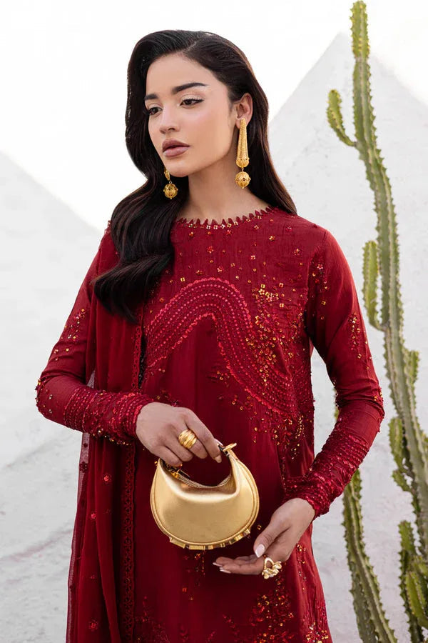 Marjjan | Elyna Luxe | SACRLET MP-48 (RED) - Aqsa Fabrics