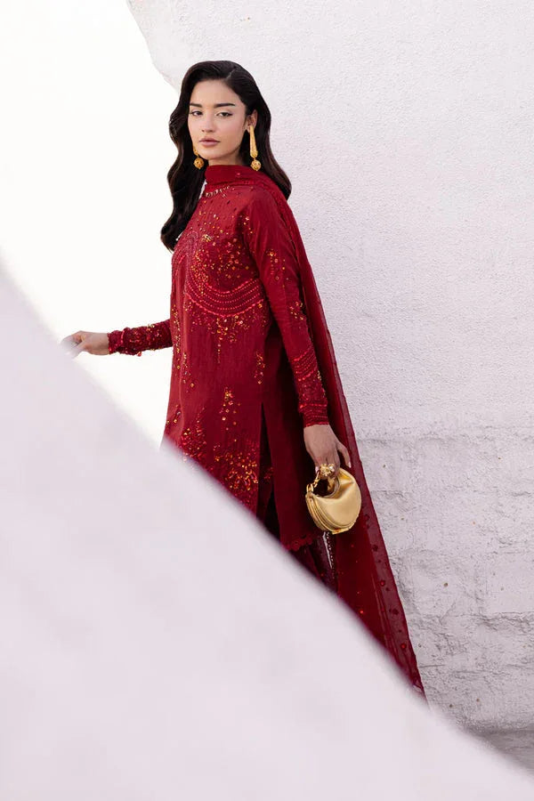 Marjjan | Elyna Luxe | SACRLET MP-48 (RED) - Aqsa Fabrics