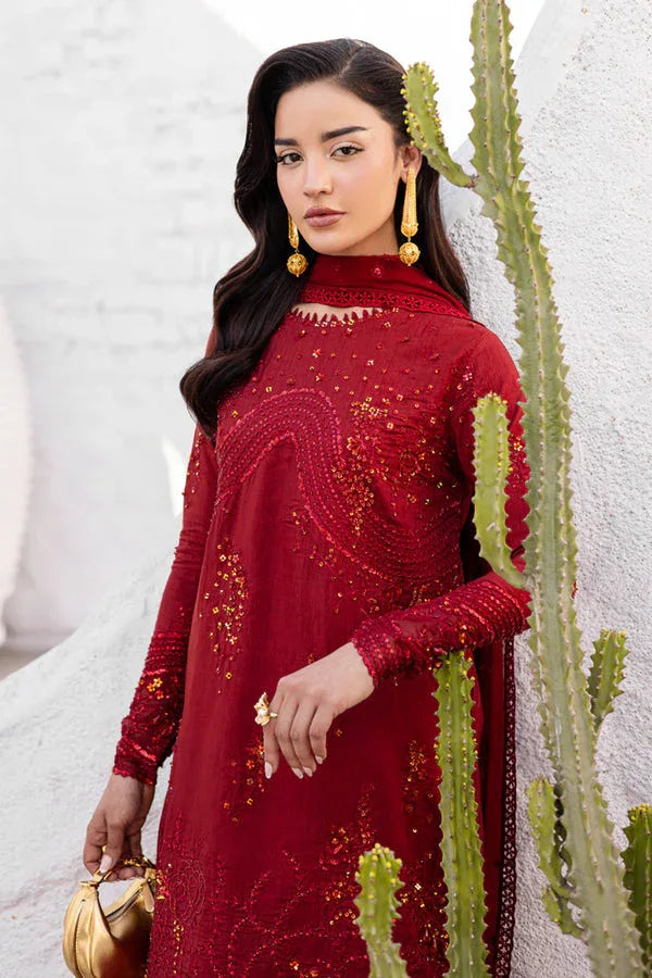 Marjjan | Elyna Luxe | SACRLET MP-48 (RED) - Aqsa Fabrics
