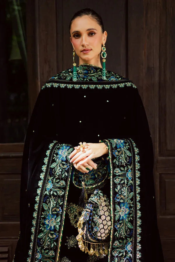 Marjjan | De Royal | MRV-52 (BLACK MULTI) - Aqsa Fabrics