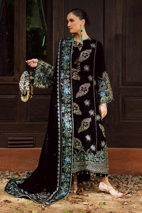 Marjjan | De Royal | MRV-52 (BLACK MULTI) - Aqsa Fabrics