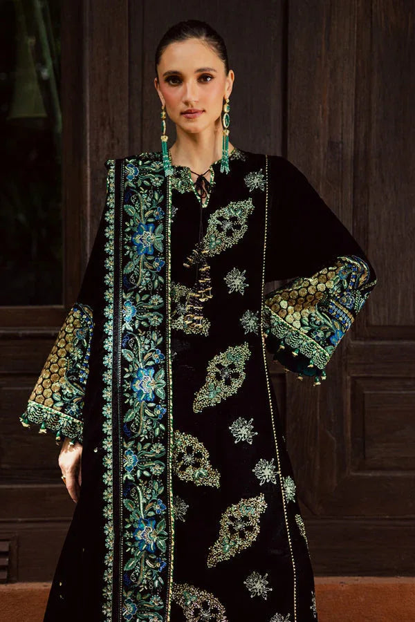 Marjjan | De Royal | MRV-52 (BLACK MULTI) - Aqsa Fabrics