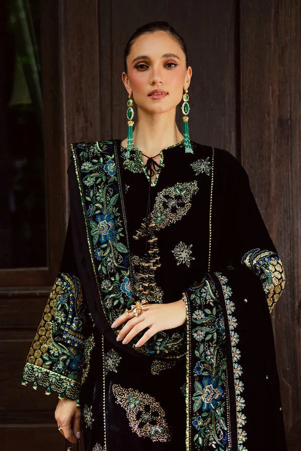 Marjjan | De Royal | MRV-52 (BLACK MULTI) - Aqsa Fabrics