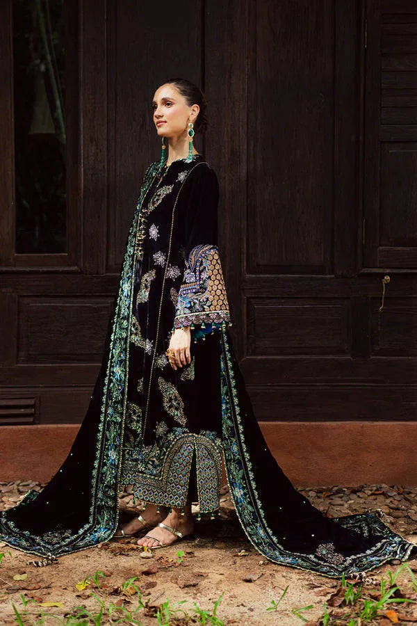 Marjjan | De Royal | MRV-52 (BLACK MULTI) - Aqsa Fabrics