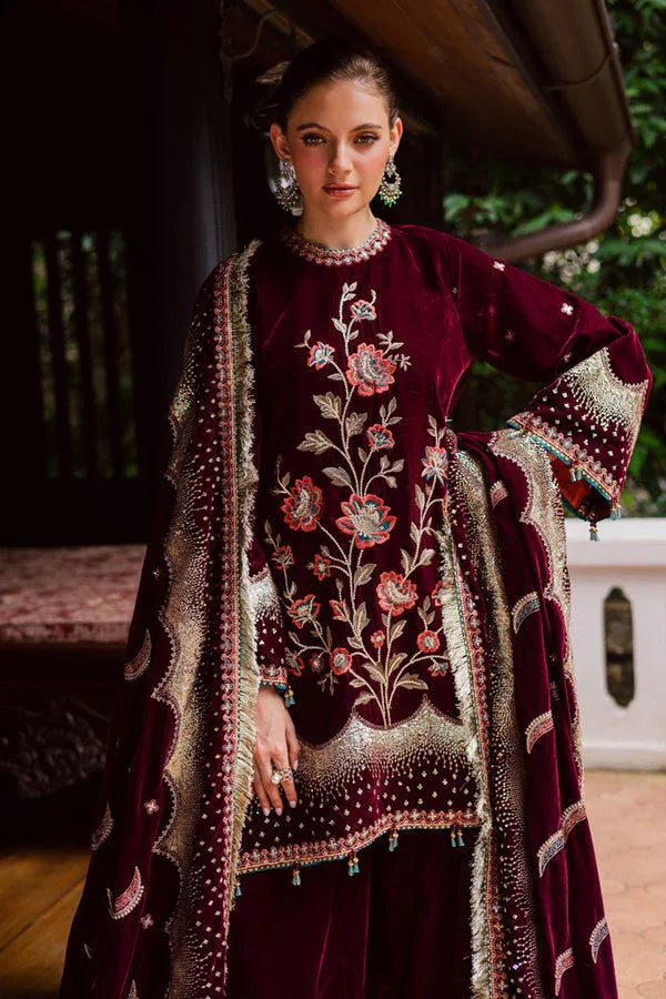 Marjjan | De Royal | MRV-53 (MEHROON) - Aqsa Fabrics