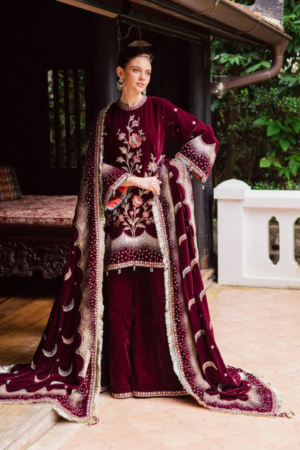 Marjjan | De Royal | MRV-53 (MEHROON) - Aqsa Fabrics