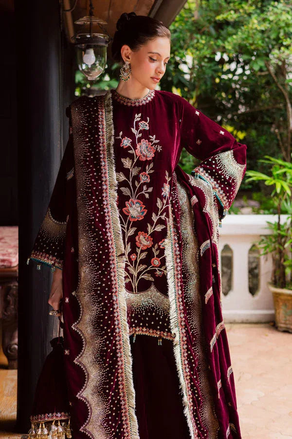 Marjjan | De Royal | MRV-53 (MEHROON) - Aqsa Fabrics