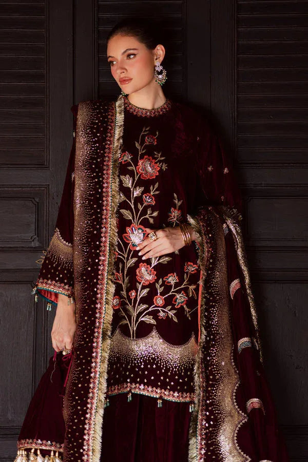 Marjjan | De Royal | MRV-53 (MEHROON) - Aqsa Fabrics