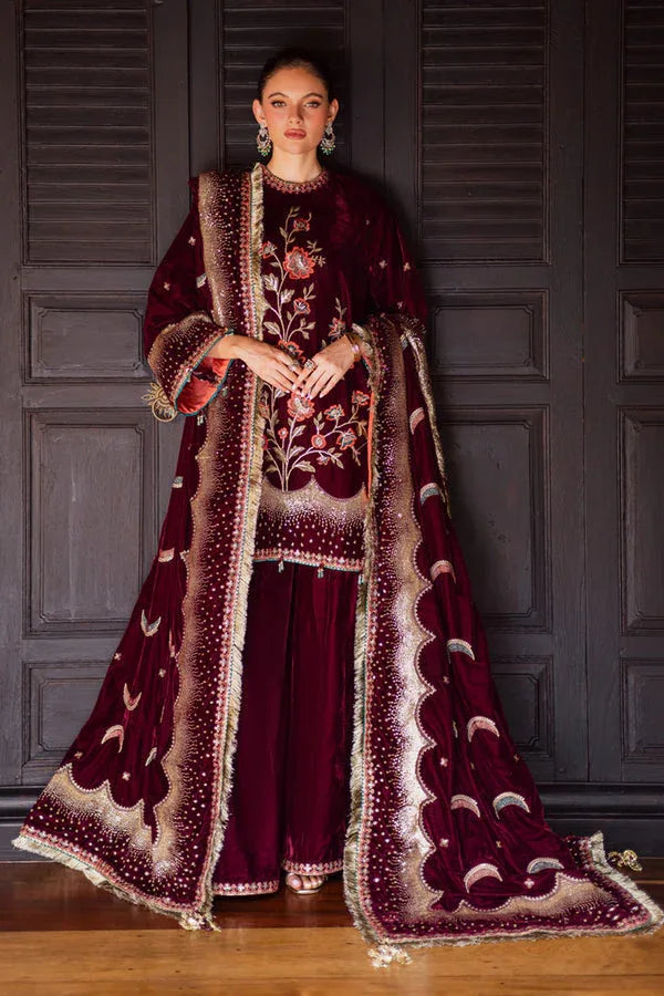 Marjjan | De Royal | MRV-53 (MEHROON) - Aqsa Fabrics