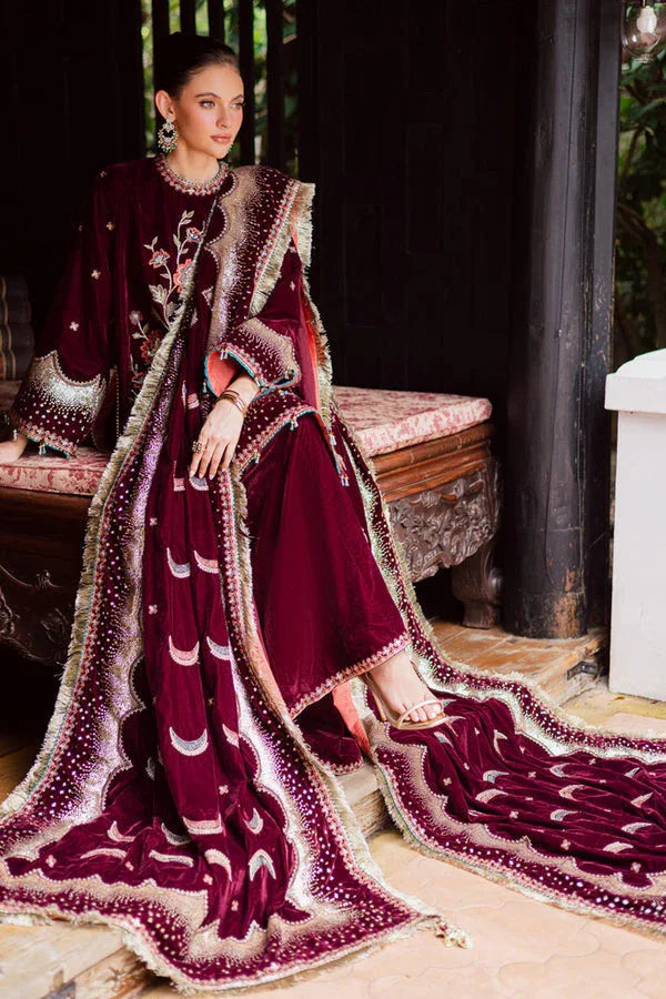 Marjjan | De Royal | MRV-53 (MEHROON) - Aqsa Fabrics