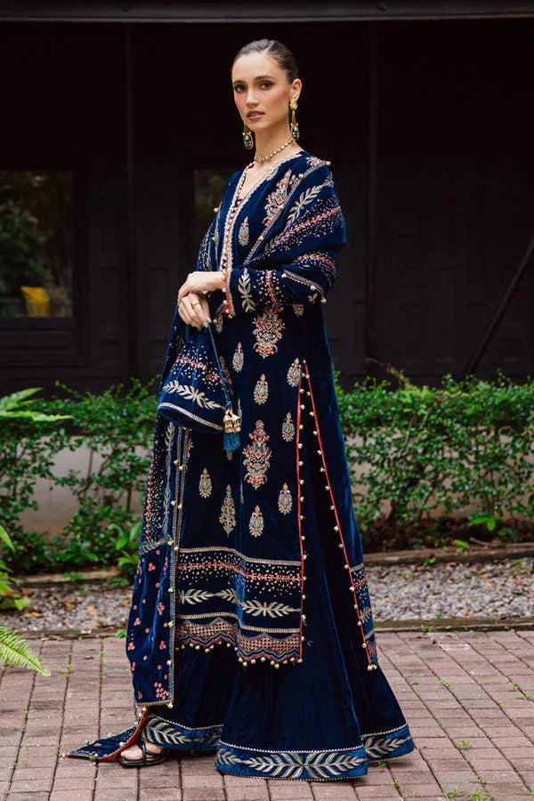 Marjjan | De Royal | MRV-55 (TEAL BLUE) - Aqsa Fabrics